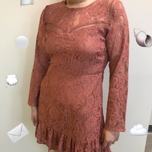 Dusty Rose Lace Dress